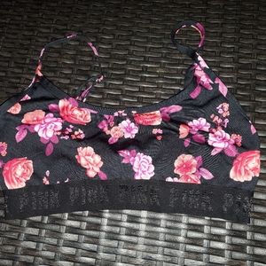 Pink Patterned Sports Bra